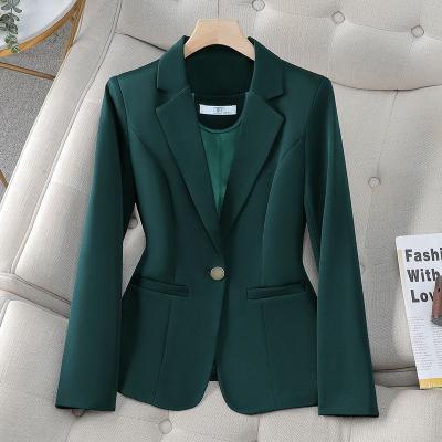 Women's Green High-End Casual Blazer 2024 Spring New Style Small Suit Coat With Small Man Temperament